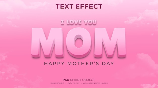 Mother's day psd text effect