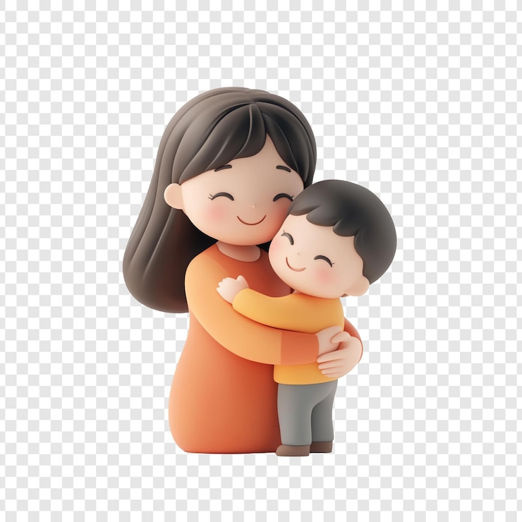PSD 어머니 와 아들 의 포옹