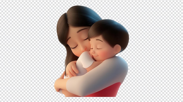 PSD 어머니 는 따뜻 하고 사랑스러운 환경 에서 아기 에게 병 을 먹이면서 아기 를 부드럽게 포옹 한다