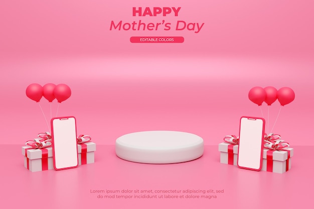 PSD mothers day 3d rendering