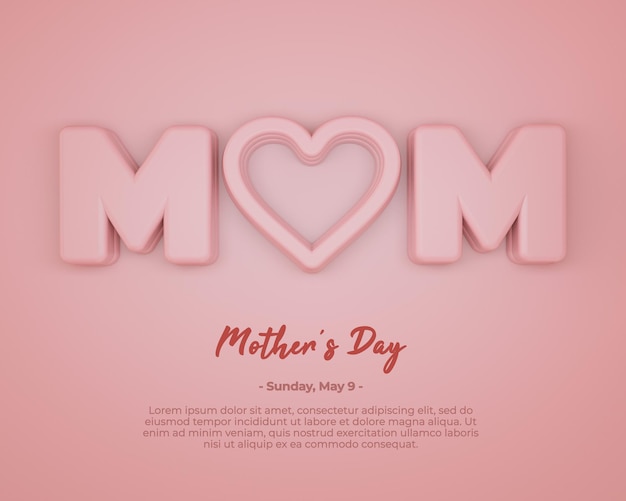 Mothers Day 3d Rendering