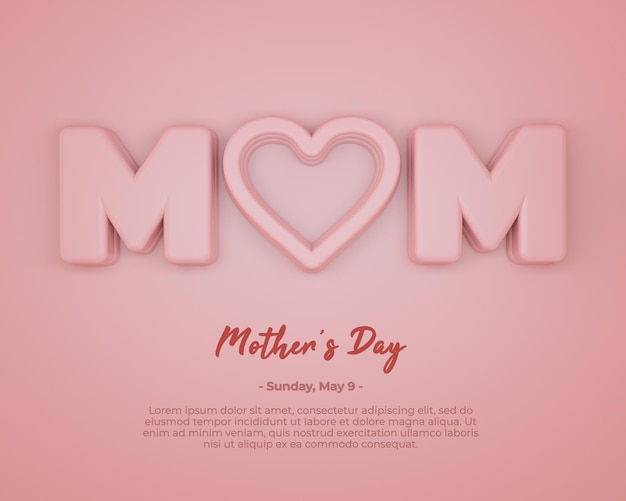 Mothers day 3d rendering