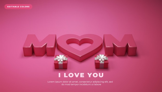 PSD mothers day 3d rendering