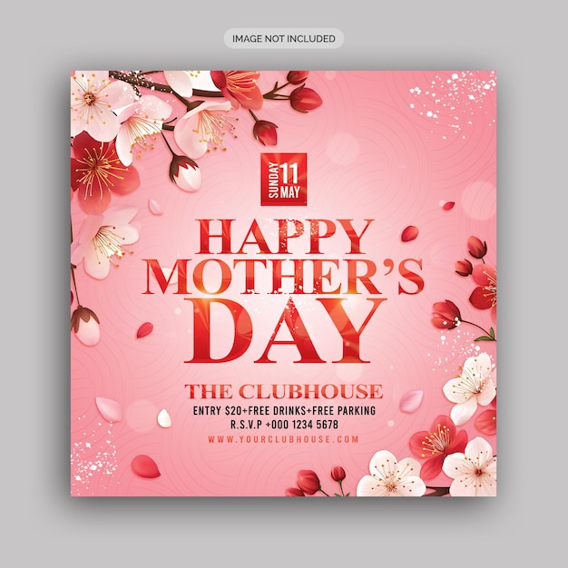 mothers day flyer social media post and instagram web bannerfloral template