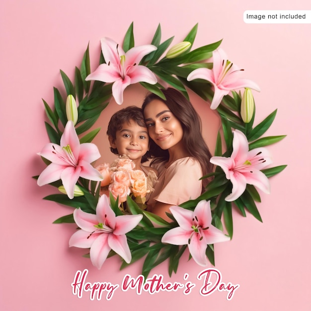 Mothers day greeting card mockup template