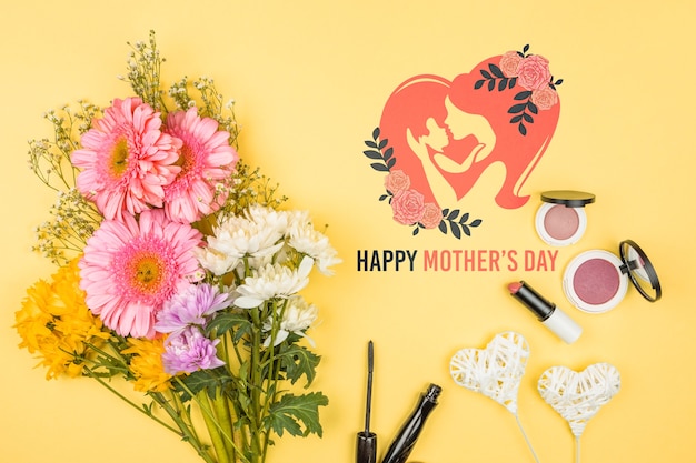 PSD mothers day mockup with copyspace