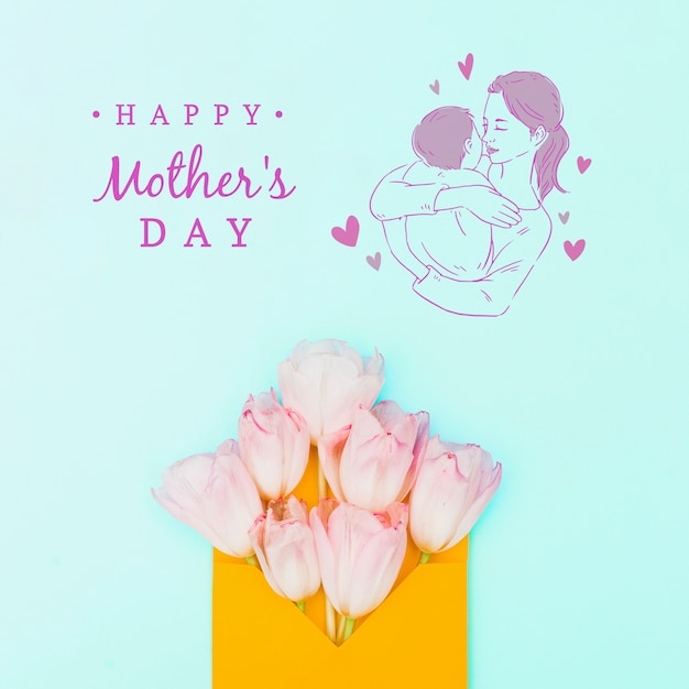 mothers day mockup with copyspace