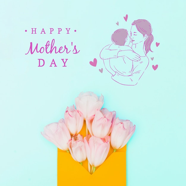 Mothers day mockup with copyspace