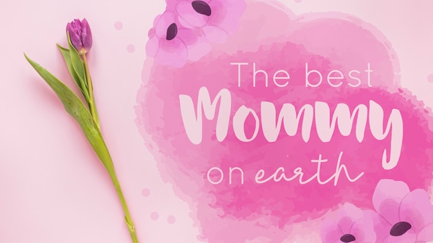 PSD mothers day mockup with copyspace