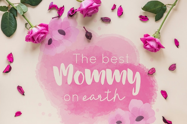 PSD mothers day mockup with copyspace