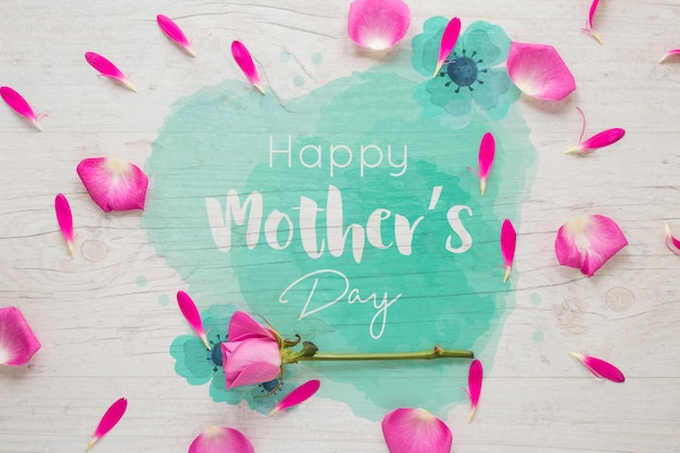 PSD mothers day mockup with copyspace