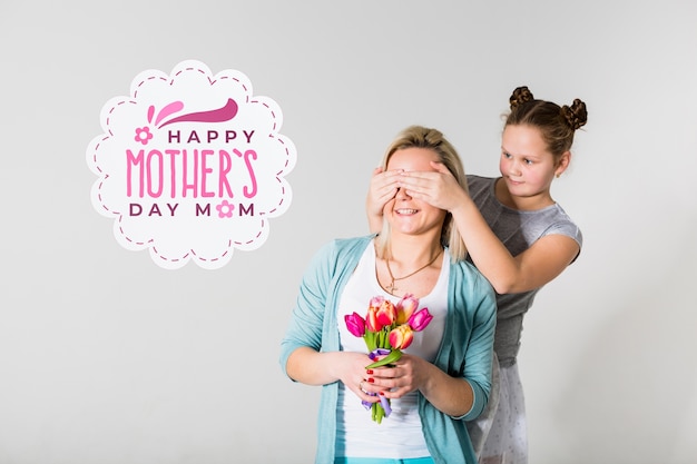 mothers day portrait with label