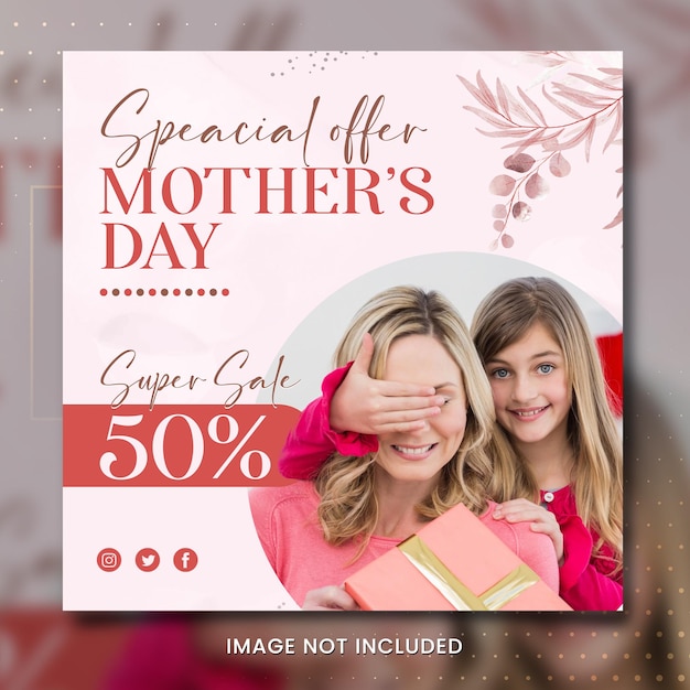 PSD mothers day social media banner