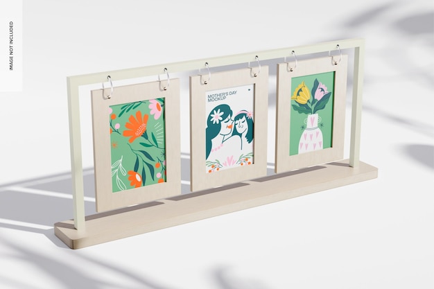 Mothers Day Triple Frame Mockup, Perspective