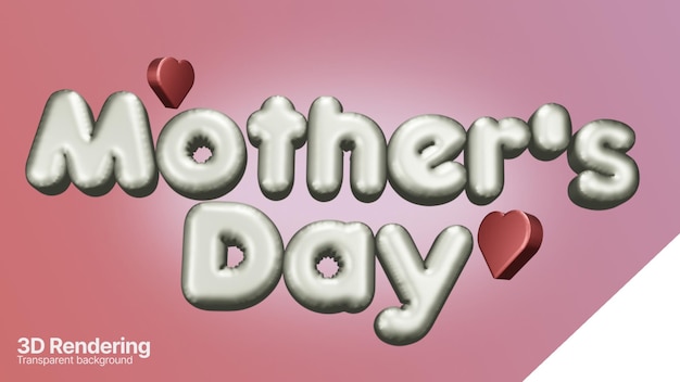 PSD mothers day words 3d rendering balloons