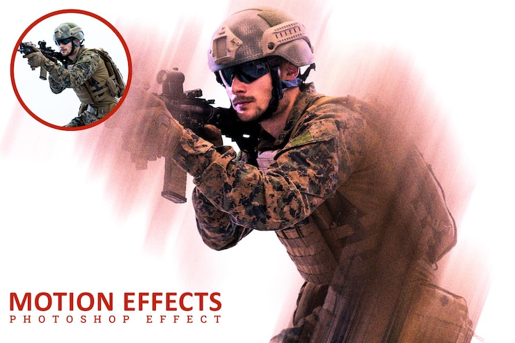 PSD motion blur anaglyph vhs photo effect template