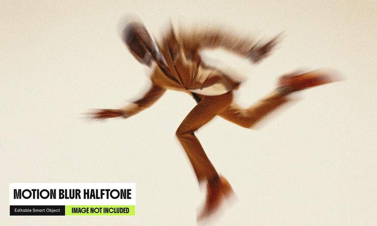 PSD motion blur halftone photo effect