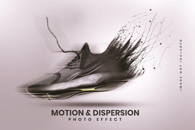 Motion and dispersion photo effect mockup template