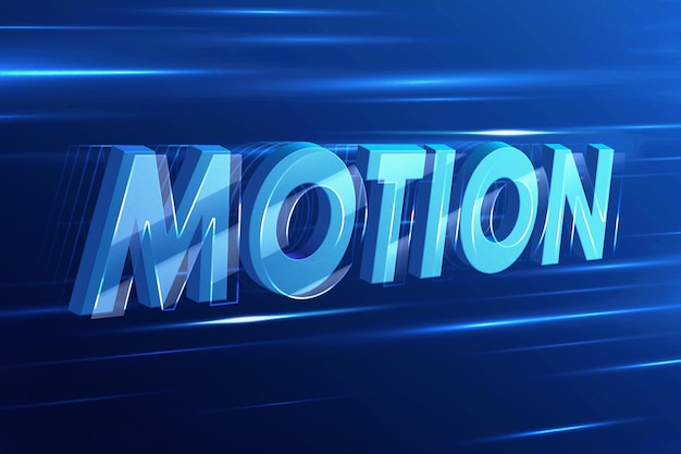 PSD motion futuristic text effect