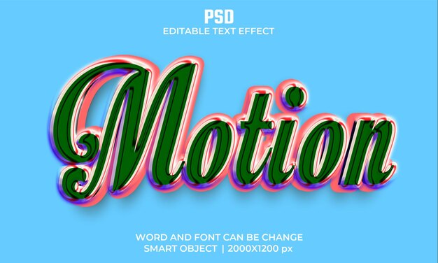 PSD motion psd 3d text effect fully editable high quality