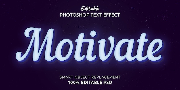 PSD motiva l'effetto di testo modificabile in stile photoshop