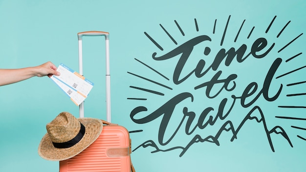 Frase di lettering motivazionale per le vacanze che viaggiano concetto