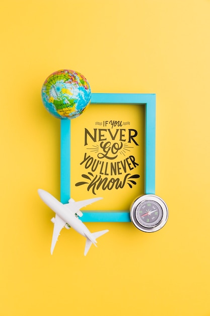 PSD motivational lettering quote for holidays traveling concept