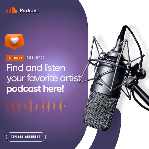 PSD motivational podcast cover instagram post psd template editable