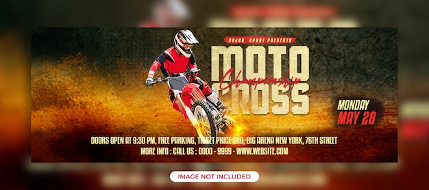 PSD modello di copertina per facebook di motocross