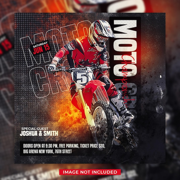 Motocross flyer and social media post template