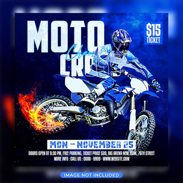 PSD motocross flyer and social media post template