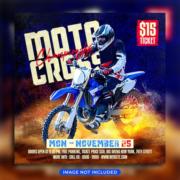 Motocross flyer and social media post template