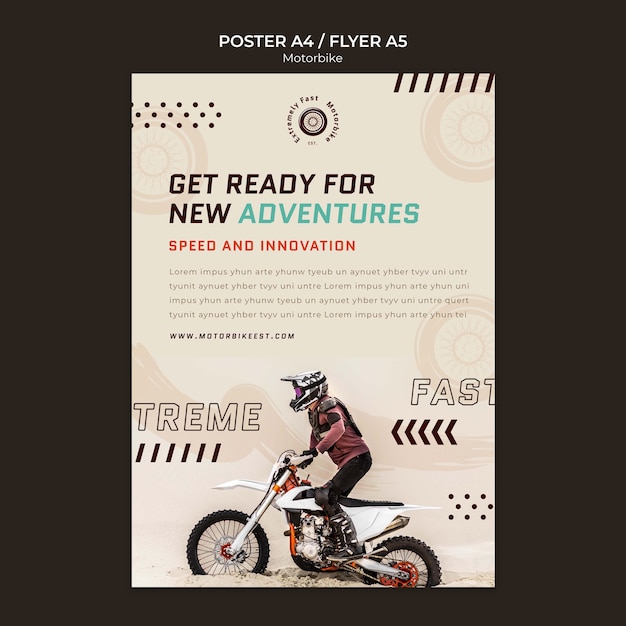 PSD motor extreme sport poster