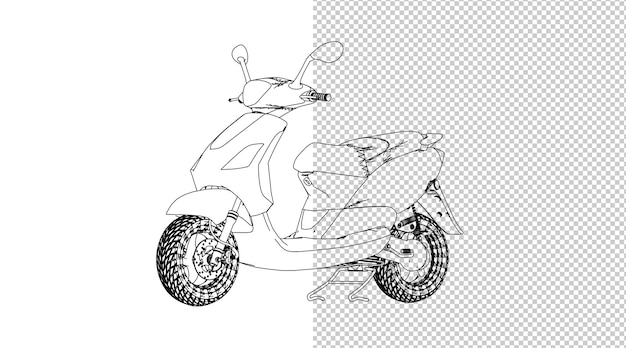 PSD motor hand drawing and sketch black and white.