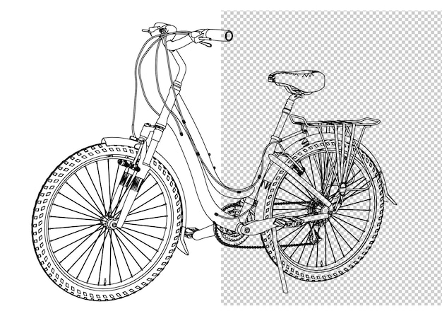 PSD motor hand drawing and sketch black and white.