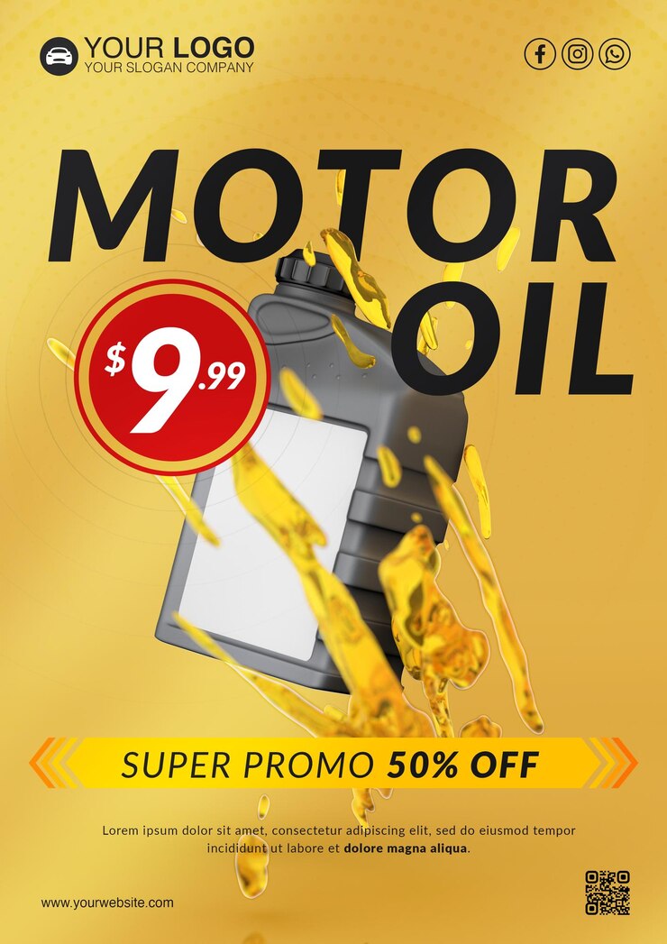 Motor oil flyer for special sale