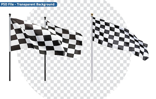 PSD motor racings set of checkered and chequered flags