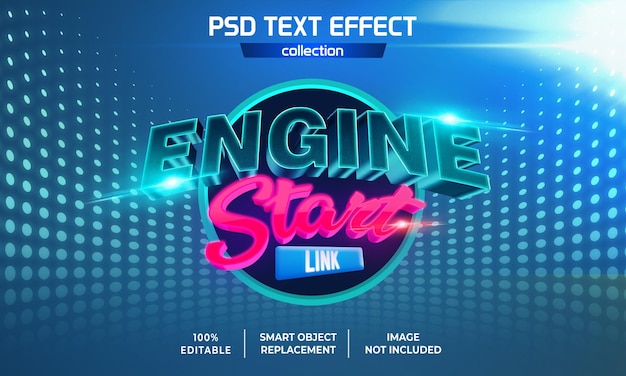 Motor start link spel tekst effect