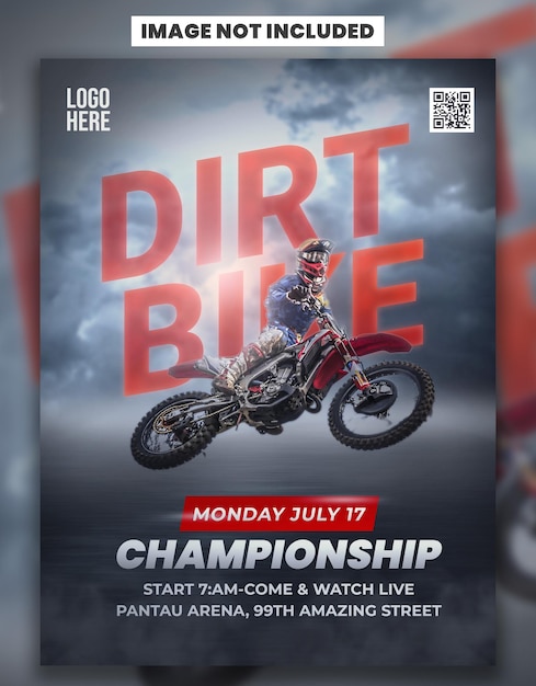 PSD motorbike extreme sport flyer template