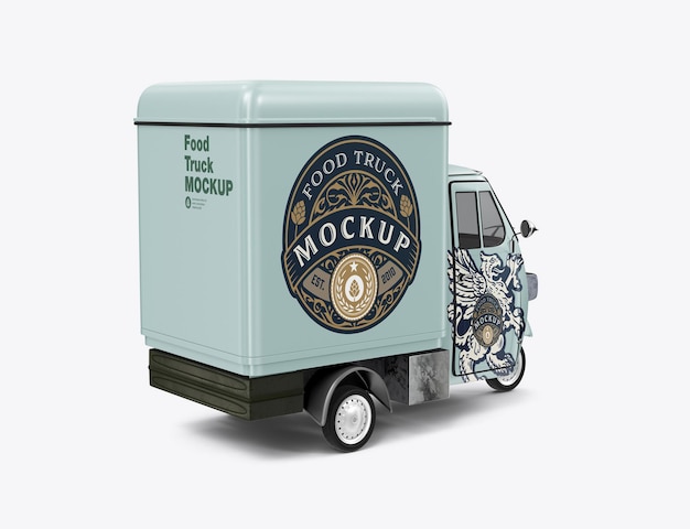 PSD motorbike food truck mockup