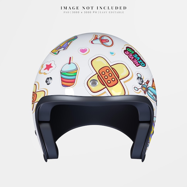 PSD motorbike helmet isolated mockup