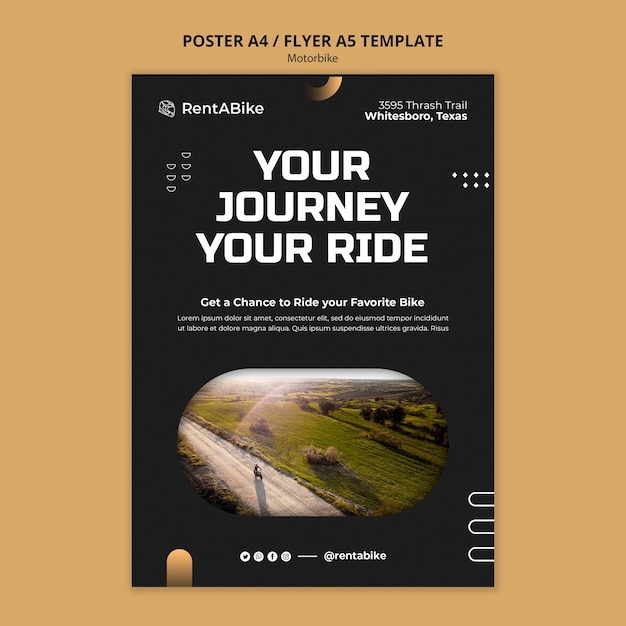 Motorbike trips poster template