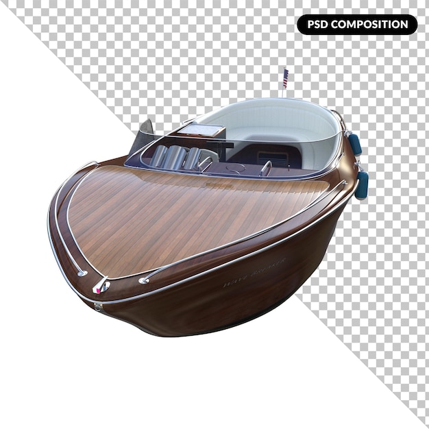 Motorboat isolated 3d rendering