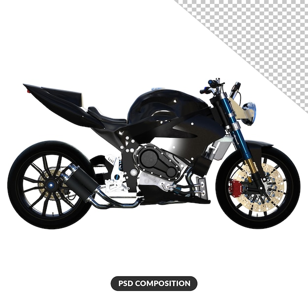 PSD motorcycle 3d model rendering