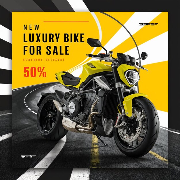 A motorcycle advertises a luxury for sale