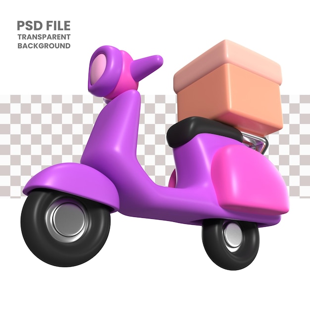 Motorcycle courier 3d illustration icon