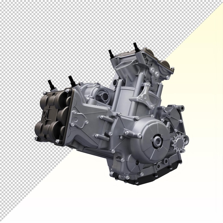 PSD motorcycle engine isolated