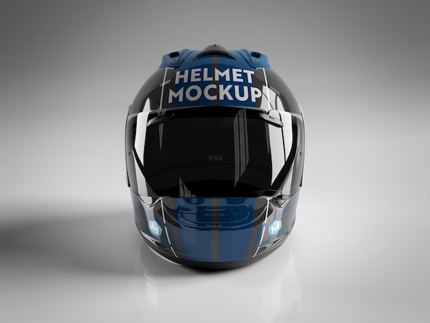 Casco moto isolato su bianco mockup