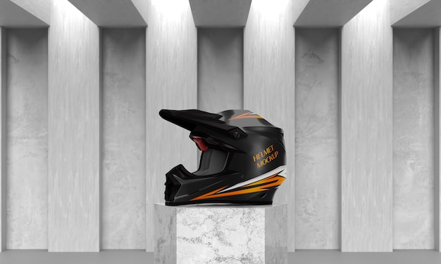 PSD motorcycle helmet mockup design