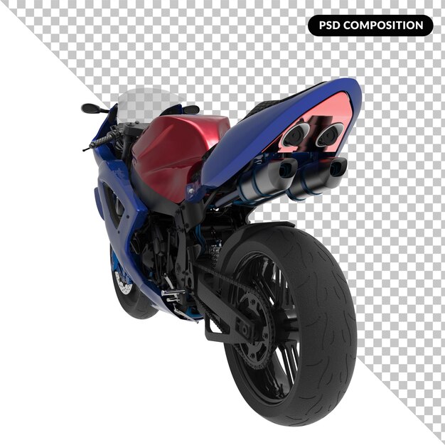 Motociclo isolato rendering 3d